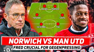 Rangnicks Gegenpress SHOWTIME  Norwich vs Man Utd  Starting XI Show [upl. by Elleb]