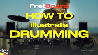 HOW TO illustrate 🥁 DRUMMING with the FretBoard plugin for FCPX [upl. by Intirb165]