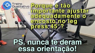 Como ajustar o encosto no leg press 45°  FUNDAMENTAL SABER [upl. by Kalila]