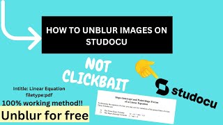 How To Unblur Images on Studocu  NOT CLICKBAIT 2023 [upl. by Itsrik238]