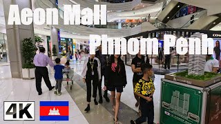 🛍️4K 🇰🇭 Aeon Mall Phnom Penh  Aeon 1 Shopping Mall Walking Tour  Sangkat Tonle Basak  Cambodia [upl. by Milton]