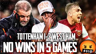 NO WINS IN 5 GAMES 🤬 Tottenham 12 West Ham EXPRESSIONS REACTS [upl. by Anaeel698]