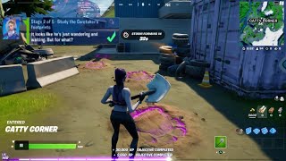 Study the Caretakers footprints Fortnite Locations [upl. by Ellehcsor]