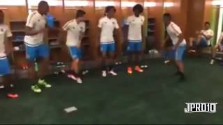 James Rodriguez Fabra Mina Cuadrado Marlos bailando en el vestuario de Colombia [upl. by Uv31]