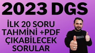 2023 DGS İLK 20 CEBİR SORUSUNUN TAHMİNİ DEMO CEBİR DENEMESİ  90 ÇIKABİLECEK SORULAR dgs2023 [upl. by Leumas]