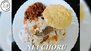 Kerala Style Easy Cooker Ghee Rice  Ney Choru Malayalam RecipesRecipe No 91 [upl. by Solracesoj]