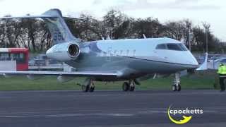 New Challenger 350 N501BZ  Close ups  Amazing Night Departure  Gloucestershire Airport [upl. by Sibby]