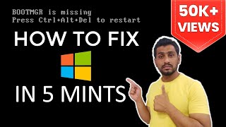 bootmgr is missing press ctrlaltdel to restart windows 7  bootmgr is missing error windows 7 [upl. by Rramed]