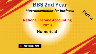 BBS 2nd Year  Macroeconomics for Business  UNIT2  National Income Accounting  Part2 Numerical [upl. by Laurita]