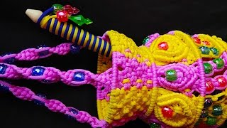 DIY Macrame Handi  Matki Tiutorial  janmashtami special 💐 Full Hd Part [upl. by Zat187]