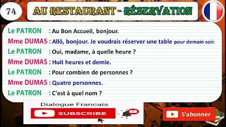 Dialogue En Français Nº307 Au restaurant  Réservation [upl. by Doownyl]