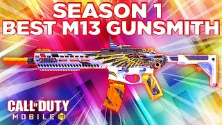 THIS M13 GUNSMITH NO RECOIL IN BATTLE ROYALE SEASON 1  M13 GUNSMITH NO RECOIL  M13 LOADOUT CODM BR [upl. by Ocicnarf960]