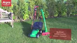 Qualcast Electric 1200W Lawnmower and 250W Grass Trimmer Argos Review [upl. by Arikihs30]