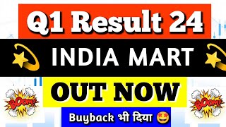 Indiamart q1 results 2024  Indiamart q1 results  Indiamart share latest news  Indiamart buyback [upl. by Howey177]