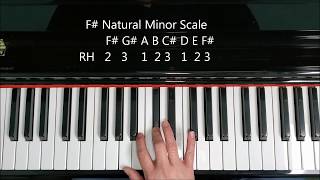 F Sharp Minor Scale on Piano Natural Harmonic Melodic [upl. by Aronoel966]