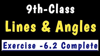 9thClass Lines amp Angles  Exercise  62 Complete  CBSE [upl. by Rolyat]