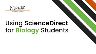 Using ScienceDirect for Biology Students [upl. by Zeiger]