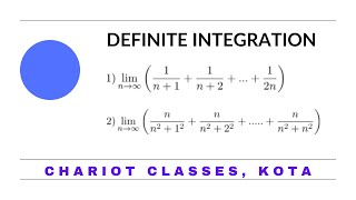 DEFINITE INTEGRATION  LIMIT AS A SUM  PROBLEM AND SOLUTION  D  1 and 2 [upl. by Aryam]