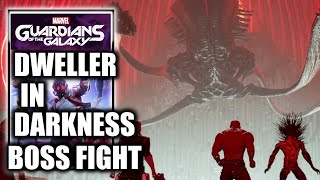 Marvels Guardians of the Galaxy  DwellerinDarkness Boss Fight  First Boss Fight [upl. by Mirth]