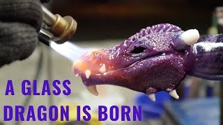 Glassblowing DRAGON on a GLASS EGG [upl. by Hezekiah]