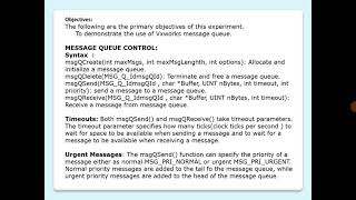 Vxworks implementation Message queues [upl. by Ahsiyn]