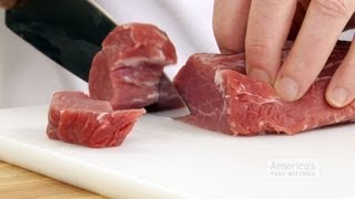 Super Quick Video Tips How Not to Mangle Your Meat when Portioning with a Chefs Knife [upl. by Ahteral270]