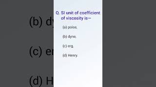 SI unit of viscosity shorts youtubeshorts ll mechanical fluids ll class 11th [upl. by Jamnis]