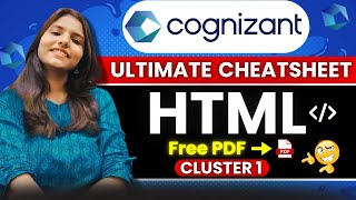 Cognizant Cluster 1 Technical Assessment HTML CheatSheet cluster1cognizant cognizantgencquestions [upl. by Belac]