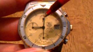 How to set time amp date on Tag Heuer 2000 Series Quartz Chronograph Watch Dubois Depraz Calibre 185 [upl. by Cornel]