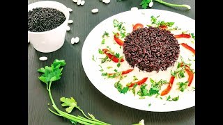 Riso Venere con crema di fagioli cannellini  Black rice with cannellini bean cream [upl. by Jaclin]