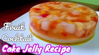 Fruit Cake Jelly  Fruit Cocktail Cake Jelly Recipe [upl. by Ardnad605]