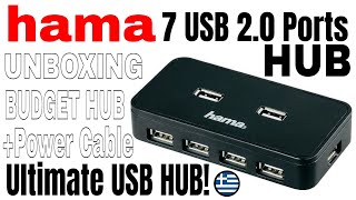 HAMA USB 20 Hub 17 7 USB Ports Unboxing GR [upl. by Sidnee500]