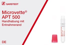 Kapillare Blutentnahme Handhabung der Microvette® APT 500 EU Farbcode [upl. by Soni5]