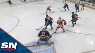 Dylan Larkin Rips A Tipped Puck Out Of MidAir To Get The Red Wings On The Scoreboard [upl. by Aicekan]