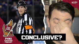 Did NHL officials have enough evidence to overturn Alex Kerfoots goal for the Coyotes vs Colorado [upl. by Melda210]