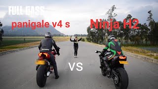 Ducati Panigale V4 s Vs Kawasaki Ninja H2 Drag Race [upl. by Malo]