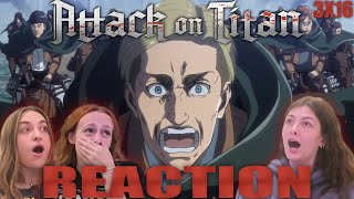 NO ERWIN NO Attack on Titan SUB  3x16 Perfect Game  Reaction [upl. by Etteraj676]