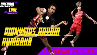 10 Deadly Hits Dionysius Hayom Rumbaka Indonesia Badminton 21 [upl. by Bodi]