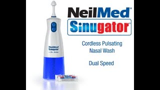 NeilMed Sinugator Black Cordless Pulsating Nasal Irrigator Dual Speed with 30 Premixed Packets [upl. by Alyhc276]