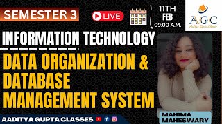 SEMESTER 3  INFORMATION TECHNOLOGY  DATA ORGANIZATION amp DBMS  CU EXAMS  2024 [upl. by Nivart]