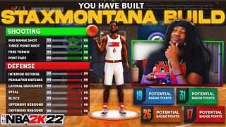 STAXMONTANA OFFICIAL NBA 2K22 PS5 BUILD BEST SMALL FORWARD DEMIGOD BUILD IN NBA 2K22 NEXT GEN [upl. by Rimhsak222]