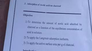 3Adsorption of acetic acid on charcoal [upl. by Coad]