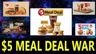 5 MEAL DEALS FROM MCDONALDS WENDYS BURGER KING JACK IN THE BOX AND MORE [upl. by Aihsekal387]