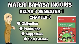 OBLIGATION PROHIBITION AND SUGGESTION  Materi Bahasa Inggris Kelas 8 SMP Semester 1 Chapter 3 [upl. by Nevaeh]