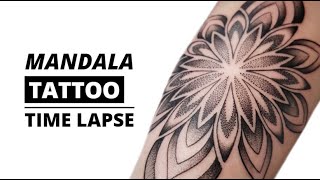 MANDALA TATTOO DOTWORK  TIME LAPSE [upl. by Eisdnyl]