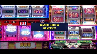 CASINO GAME SHOW SLOTS WHEEL OF FORTUNE GOLD SPIN  PRICE IS RIGHT  PLINKO  JEOPARDY SLOT PLAY [upl. by Nodmac]