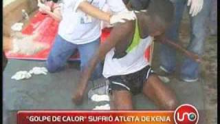 quotGolpe de calorquot sufrió atleta de Kenia [upl. by Nodlehs]