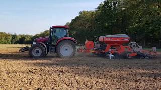 Weizen Säen 2018 mit Case Maxxum 110 und Kuhn Speedliner C 3000 [upl. by Netsirk]