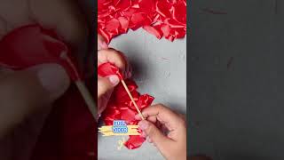 Mawar merah pita satin Red rose flower from ribbon [upl. by Affer]