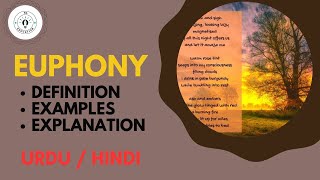 What is Euphony Poetic Device Explain in Hindi  Urdu [upl. by Odlanyar]